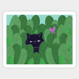 Cat and butterfly Sticker